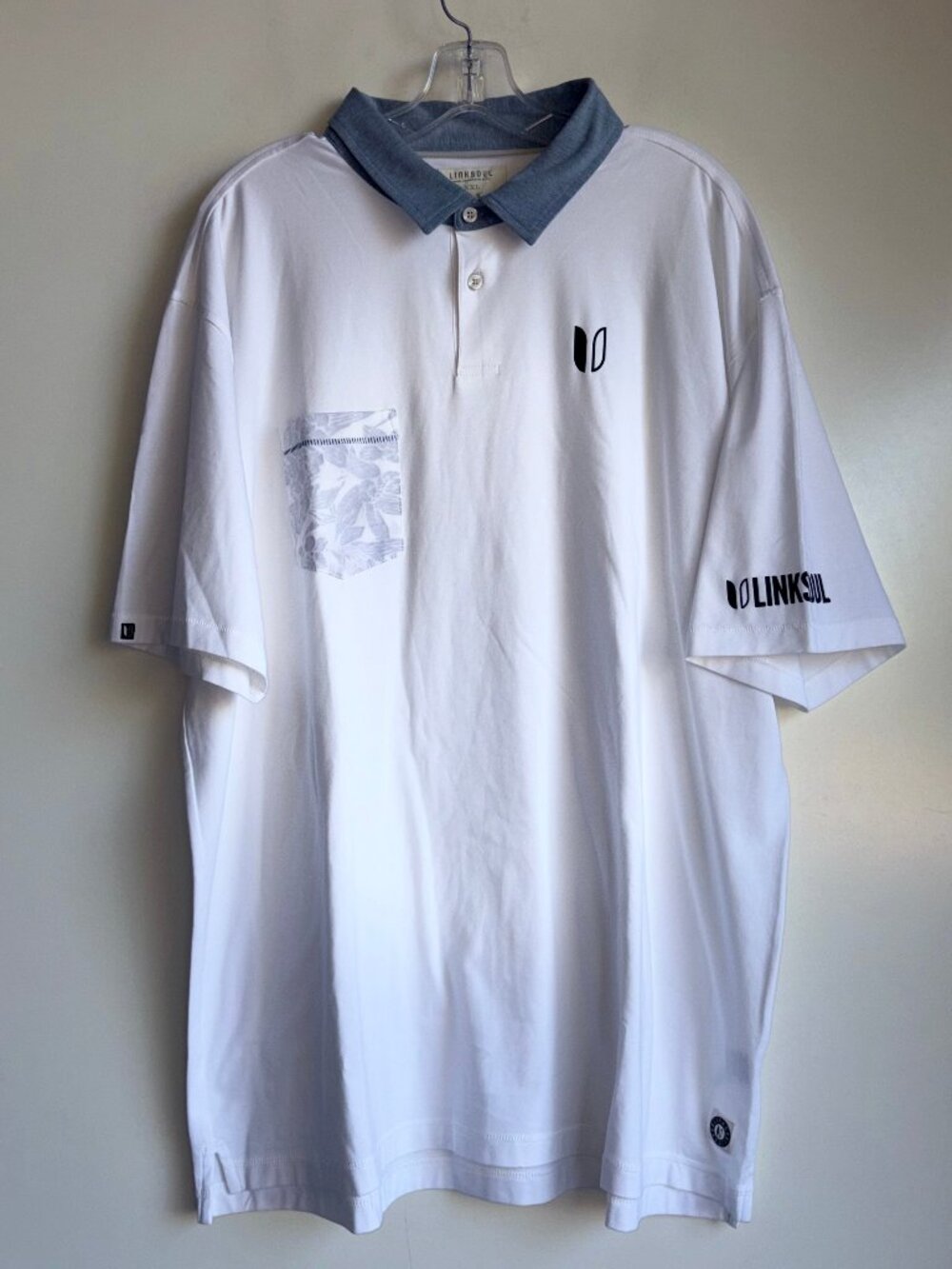 LINKSOUL Golf Polo Men's XXL White
